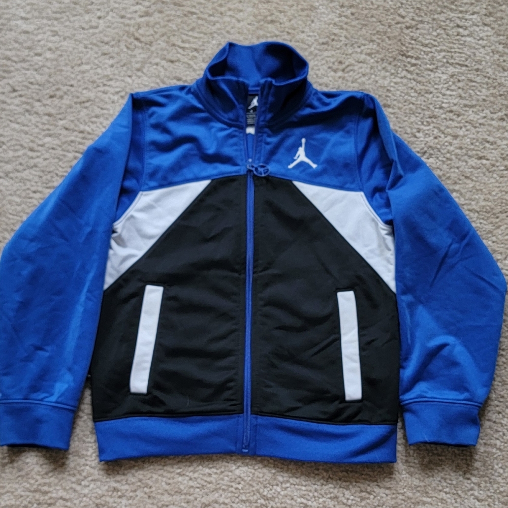 Jordan Kids Blue/Black/White Zip Jacket Size 5-6 Yr.